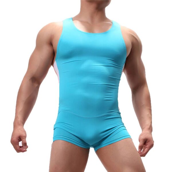 model wearing orange color singlet