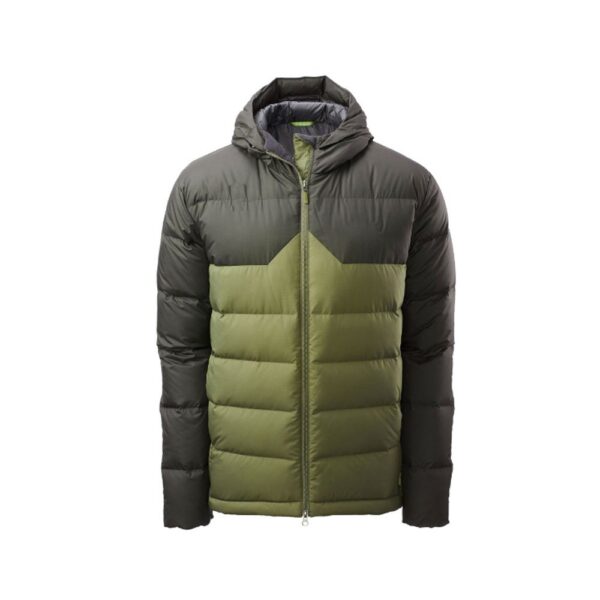 black & green color puffer jacket with matching zipper