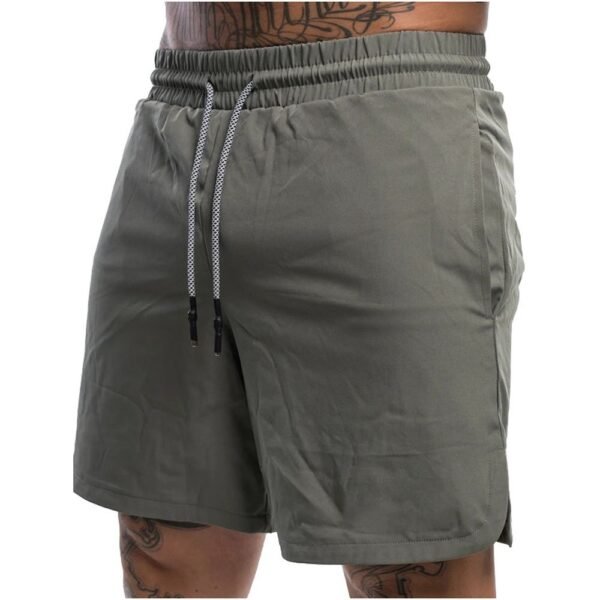 model wearing grey color shorts with same color laces